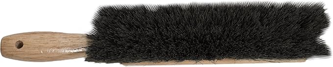 Marshalltown 13 1/2 Inch Beaver Tail Brush, Masonry Brush with Black Horsehair Fibers, Concrete Shop Brush for Masonry and Mortar Work, Made in the USA, 6517