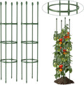 Round Heavy Duty Tomato Cage - 55 Inch Steel Core Plastic Coated Garden Trellis, 4-Post Rustproof Plant Support for Tomato/Cucumber/Beans, No Tools Snap Assembly, Spare Parts Available