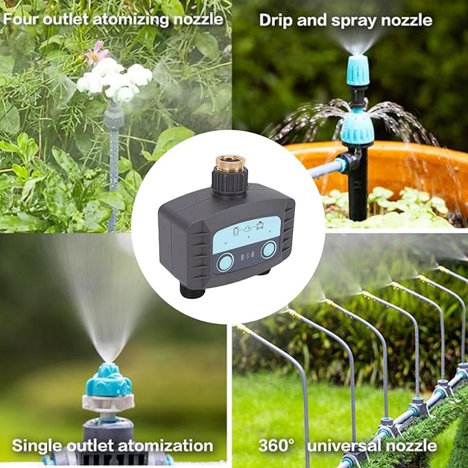 Yosoo Smart Lawn Watering System Irrigation Controller Kit, WiFi, Brass Construction with Remote Control for Potted Plants, Lawns, and Farming