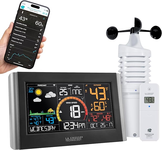La Crosse Technology Wireless Wi-Fi Digital Weather and Wind Station (V21-WTH)