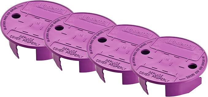 Underhill Sprinkler Valve Round Box Lid, VersaLid 6 Inch to 7 Inch Universal, Cover for Automatic Irrigation System, Lawn, Purple, VL-6P-4, 4 Pack