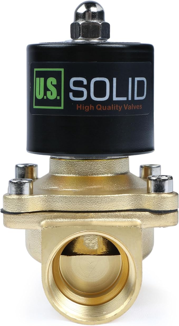 U.S. Solid Smart Solenoid Valve - 1 inch Wi-Fi APP-Controlled Brass Solenoid Valve, 110V AC