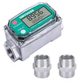 3/4 Inch Digital Turbine Water Fuel Flow Meter with 3/4 Inch NPT Male, 0.8-13.2 GPM Inline NPT Thread ±1% Accuracy Flowmeter for Diesel, Gas Oil, Gasoline, and Other Liquids