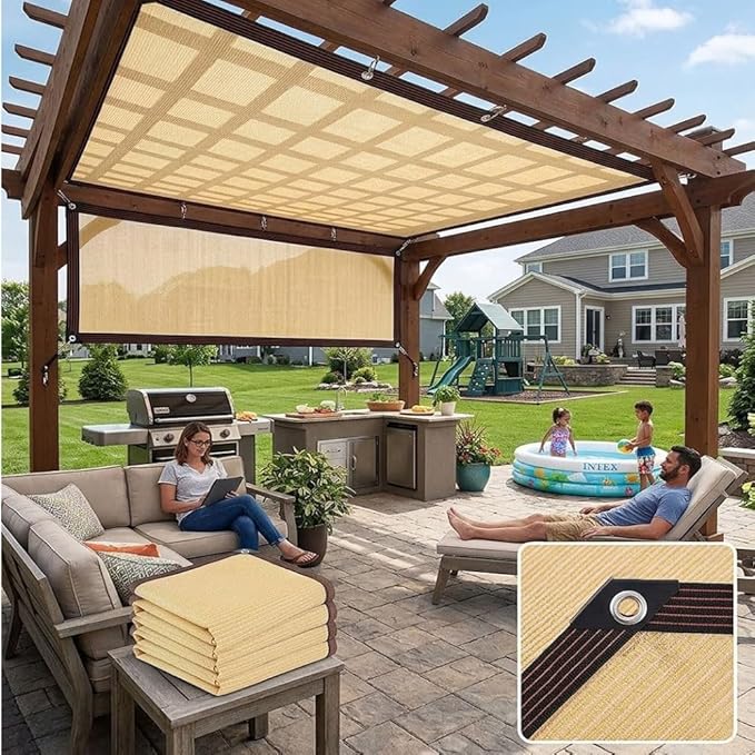 95% Shade Cloth for Garden 3 6.6 30FT Sun Shade Net for Greenhouse, Sunblock Mesh Tarp with Grommets, Sun Shade Canopy for Outdoor, Patio, Plant Shading, Chicken Coop Cover(23x49ft)