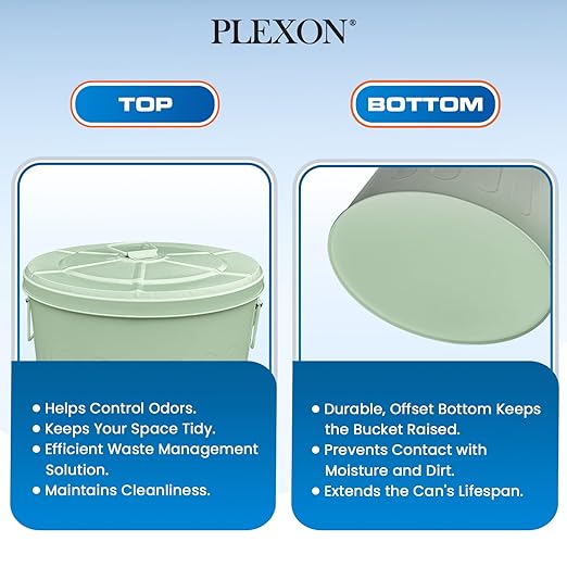 Plexon 20 Gallon Metal Trash Can with Lid Outdoor Large Trash Bin Steel Garbage Can for Garage Patio Farmhouse Bucket Bird Seed Storage Can Heavy Duty Round Container, Green 6 Pack