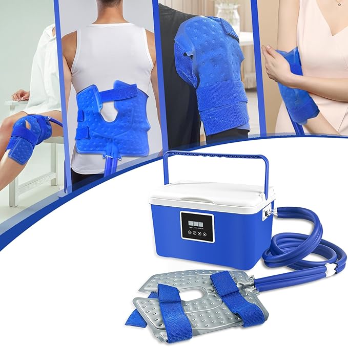 Cold Therapy Machine- Ice Therapy Machine for Knee, Large Capacity Water Tank, Quiet Pump, Adjustable Time and Flow Speed, for Sports Injuries, Knee Pains