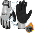 AIGEVTURE Waterproof Winter Work Gloves Men Women,Cold Weather Insulated Work Gloves Thermal Liner Superior Grip Latex Coating Warm for Outdoor Large