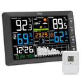 Urageuxy Wireless Weather Station with Indoor Outdoor Thermometer, Atomic Clock, 8.3" Large Color Display, Barometric Pressure Monitor, Forecast, 328ft Range for Home, Patio, RV, Garage