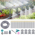 39 FT Drip Irrigation System - Double-Head 360° Adjustable Garden Watering System with 24 Spray Nozzles, Garden Atomizing Misting System & Irrigation System for Garden, Greenhouse, Yard, Lawn, Plants
