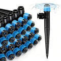 30 Pack Quick Connect Drip Emitters Fan Shape with Stake for 1/4" Irrigation Tubing, Adjustable 360 Degree Water Flow Irrigation Vortex Sprayer Garden Irrigation Dripper for Watering System