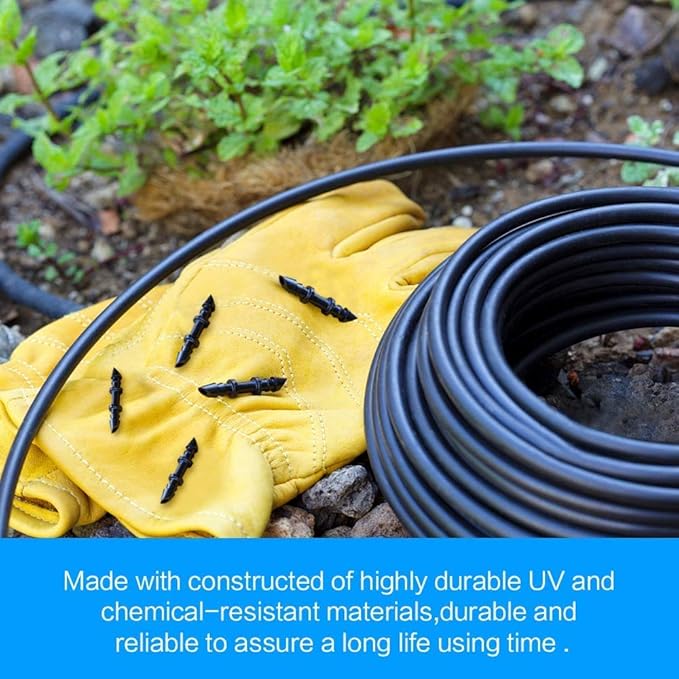 Drip Irrigation Coupling Fittings-110 Pieces Couplers for 1/4” Tubing,Barbed Connectors for Drip or Sprinkler Systems