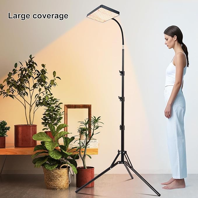 FECiDA Smart Control 25 Watt LED Grow Light with Stand, 4/8/12/16/20H Timer, Bright Enough Like A Small Sun Grow Lights for Indoor Plants, Bonsai Tree, 24"-64" Height Adjustable