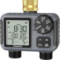 Insoma 2-Zone Sprinkler Timer with Brass Inlet, Water Hose Timer with Auto/Manual Modes + Rain Delay, Big LCD Display, for Garden, Yard Lawn, IPX5 Waterproof & Save Water