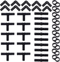 URATOT 40 Pieces Drip Irrigation Fittings Kit 1/2" Tubing Set, 10 Tees, 10 Couplings, 10 Elbows and 10 End Cap Plugs Drip Irrigation Barbed Connectors for Drip Sprinkler Systems