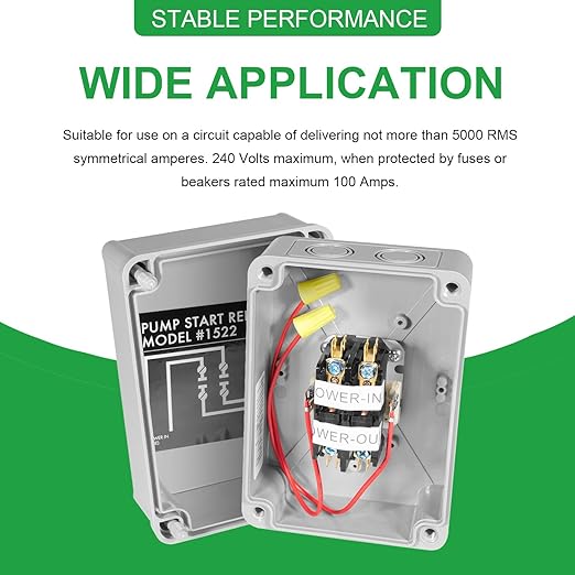 1522 Pump Start Relay with Enclosure 3 HP at 110V /220V 24V Coil for Irritation Systems