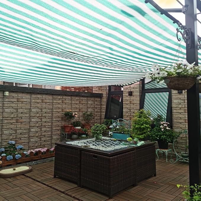80% Garden Shade Fabric Sun Shade Cloth Dark Green White Shade net Sunblock Mesh,HDPE Shading Net with Grommets,Greenhouse Cover Shade Tarp 3x6 ft to 40x44 ft(10x14ft)