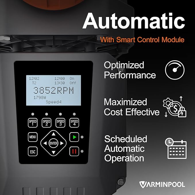 1.8 HP Variable Speed Pool Pump for Above & Inground Pools, Up to 9114 GPH, 220V Inverter Pool Pump with Permanent Magnet Motor, Energy Efficient, Saltwater Compatible
