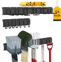 CBWLWJ Garage Tool Organizer Wall Mount, 64 inch Garage Wall Organizer, 680lbs Sturdy Garden Tool Organizer with 11 Adjustable Hooks, for Yard, Shed, Basement, Workshop(Black)