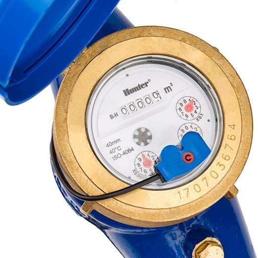 Hunter HC075FLOW 3/4" Flow Meter, Stainless Steel Irrigation Sensor for Hydrawise, Tracks Water Usage, Detects Leaks, Monitors Flow, Compatible with HC HPC Pro-HC HCC Controllers