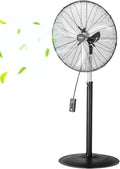 VEVOR Industrial Pedestal Fan, 24 Inch 85-Degree Oscillating Fan, Height Adjustable Standing Fans with 3 Adjustable Speeds, High Power Floor Fans for Office, Black