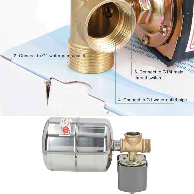 Premium Pressure Tank Check Valve Kit Heavy Duty ABS Metal Construction Automatic Water Pump Control Switch for Well Pumps Irrigation Systems