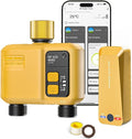 WiFi Water Timer 2 Zone for Garden Hose, Smart Sprinkler Timer with 984ft RF Range, Brass Inlet, APP/Voice Control, Rain Delay, Automatic/Manual Irrigation