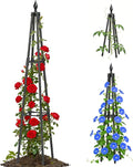 Obelisk Trellis for Climbing Plants, 4 FT Garden Trellises with 16mm Thickened Plastic-Coated Metal Pipes, Trellis for Climbing Potted Plant Vine Flower Rose Vegetable Tomato Cucumber Outdoor Indoor