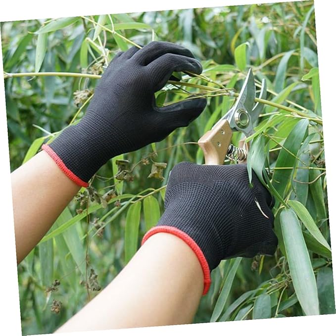 minkissy Puncture-resistant Waterproof Gardening Gloves Black Heavy-duty Yard Work Gloves for Men and Women with Anti-slip Grip and Wear-resistant Material