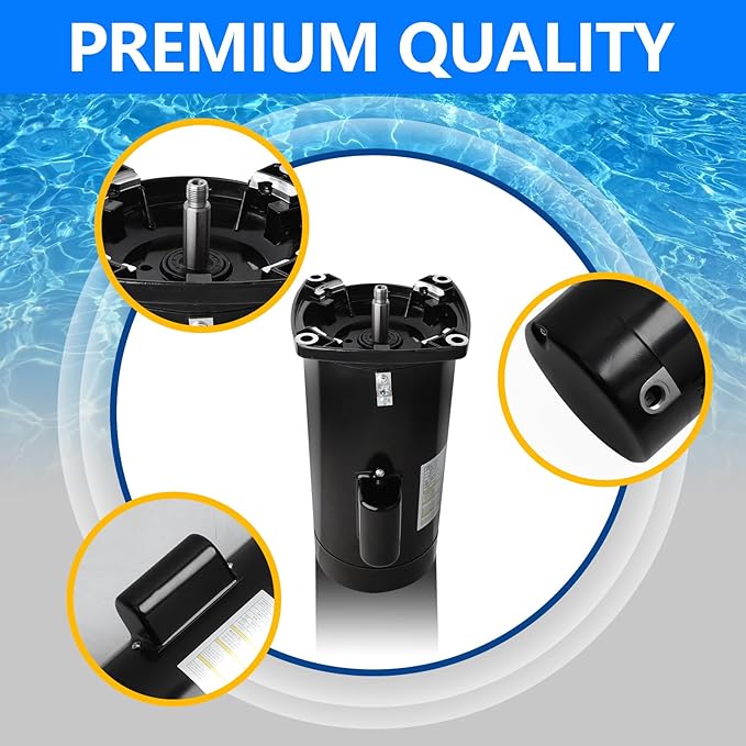 USQ1202 Pool Pump Motor 2HP Square Flange 56Y Frame 1.1 Service Factor 230 Volts 9.2 Amps 3450 RPM Replacing Cen-tury/AO.Smi-th Pool Pump Motor SQ1202 Compatible with Hayward Max-Flo II Pump