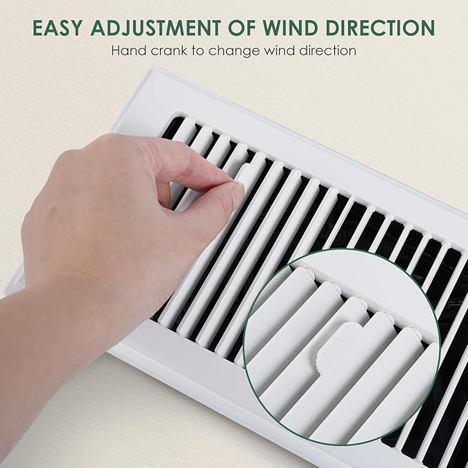VallisCo Register Booster Fan 4"x10", 10-Speed Quiet Vent Fan with Negative Ion, Thermostat & Remote, Enhances and Improves Heating & Cooling Efficiency, Air Vent Booster for Home Room Comfort, White