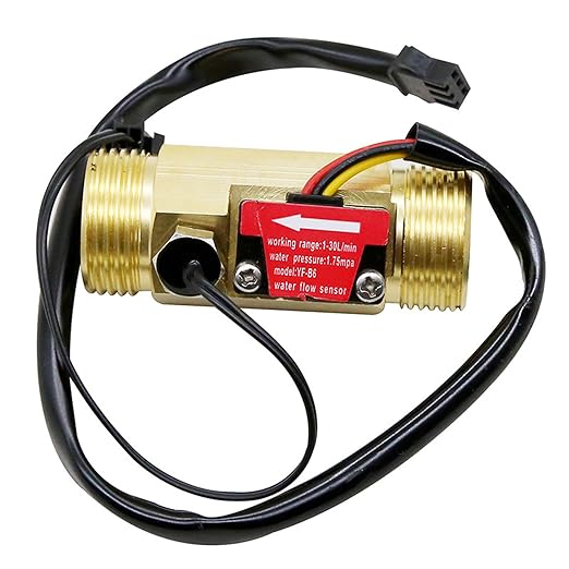 G3/4" Male Thread Brass Water Flow Sensor Switch Hall Effect Liquid Flowmeter Fluidmeter Counter BSP 1-30L/Min（60mm in Total Length）