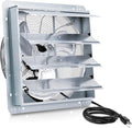 18 Inch Shutter Exhaust Fan, Vent Fan with Power Cord Wall-Mount, High Speed 1520CFM for Garages, Attic, Shops, Greenhouse