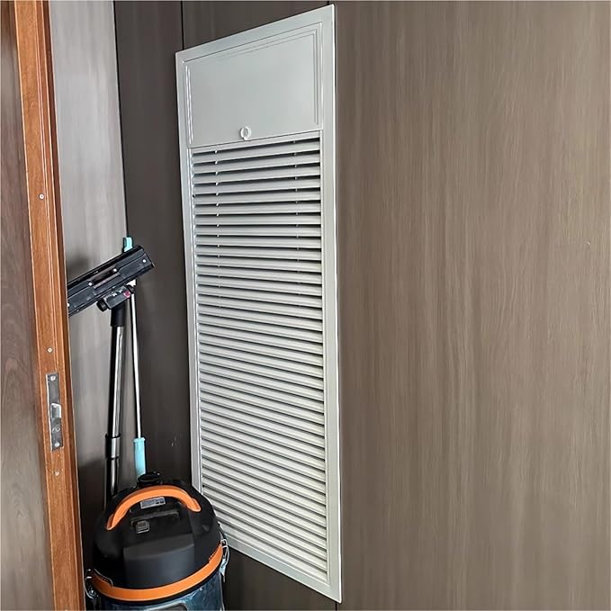 Adjustable Aluminum Alloy Ventilation Grille - 40x60cm Smoke Exhaust Valve Cover, Ventilation Duct Access Door for Airflow Control & Emergency Ventilation, Gray