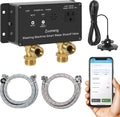 WiFi Smart Water Shutoff Valve with Leak Sensor, 3/4" Brass Valve & Extra Hose, Effortless Remote Control and Real-Time Water Leak Alerts via App