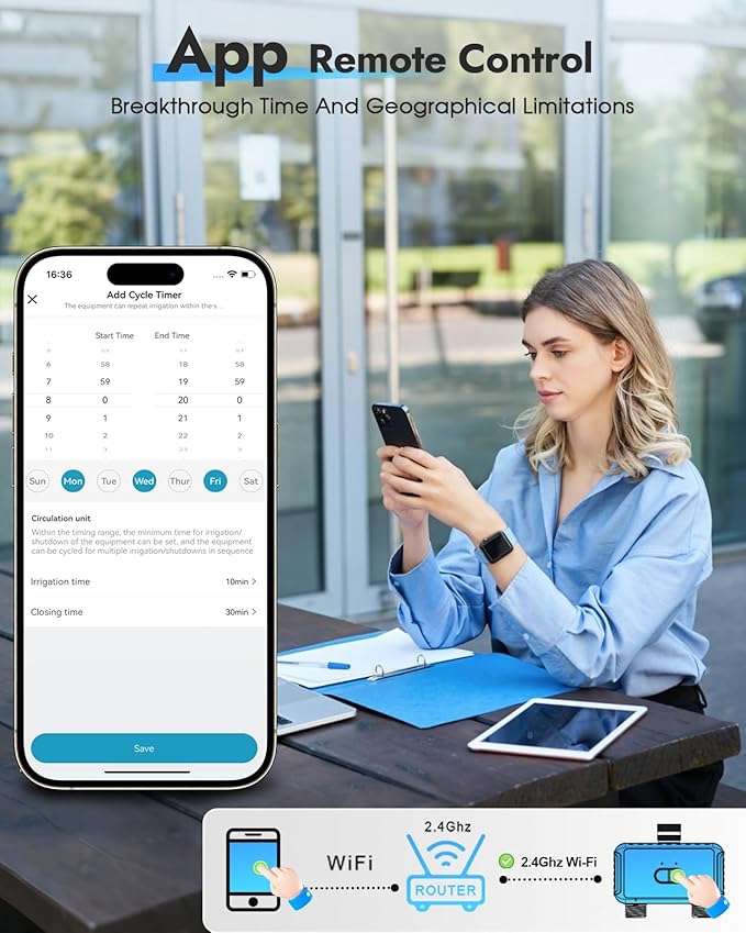 Insoma 2-Zone WiFi Water Timer for Garden Hose, WiFi Hose Timers with Brass Inlet, No-Gateway 2.4GHz Remote APP & Voice Control (Alexa/Google), Rain Delay & Manual Mode for Yard Lawn Garden Watering