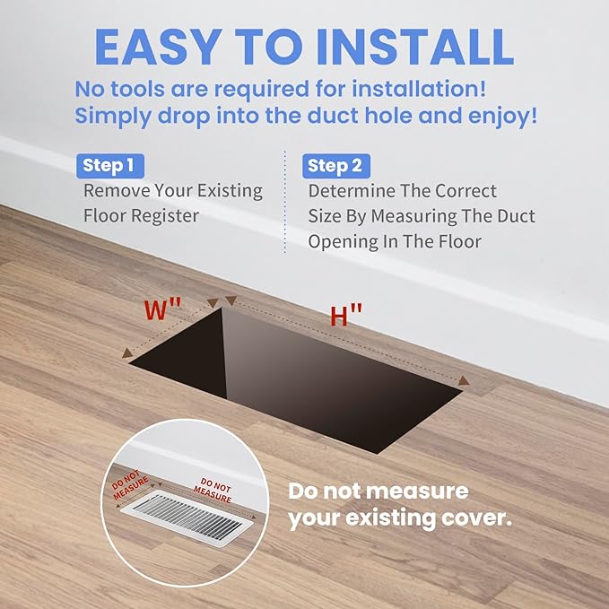 Howeall 2x12 Inches 2 Pack Heavy Duty Walkable Floor Register Easy Adjust Air Supply Lever Floor Vents - Seattle Design - Vent Cover for Home Floor - Oil Rubbed Bronze