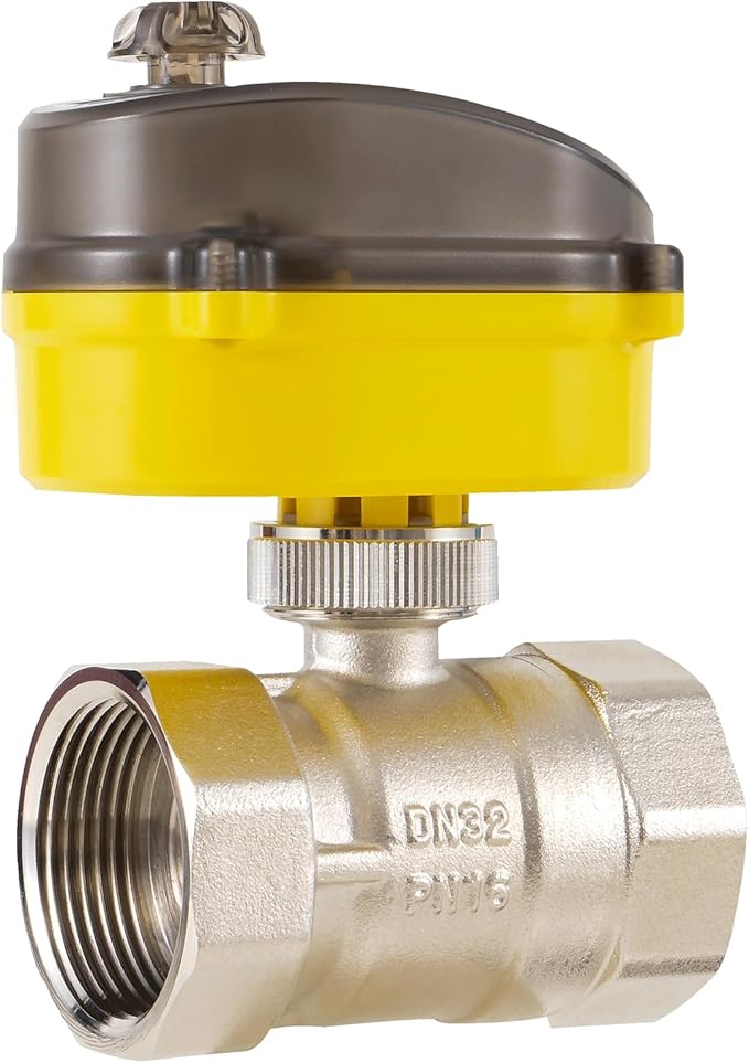 Smart Electric Ball Valve 3/4 inch Tuya APP Smart WiFi Water Shut-Off Valve, 24V Electric Actuator AC110V-230V Power Adapter and Automatic Return Water Setting. Smart Timing Water Valve DN20MM