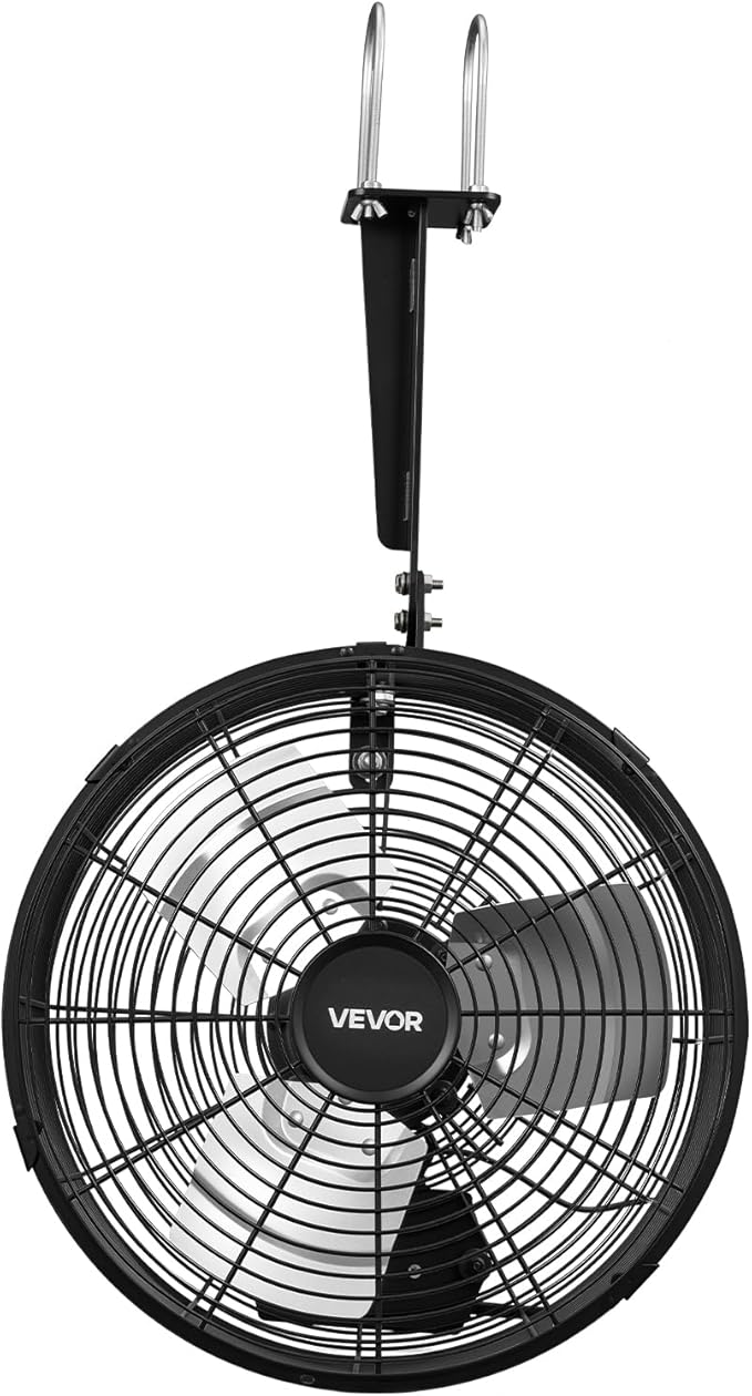 VEVOR Greenhouse Air Circulation Fan, 1800 CFM Powerful Air Circulator Electric Fan, 10 Speeds, 3 Switchable Modes, LCD Control, Ceiling Wall Mount, Fast Ventilation for Greenhouse, Patio, Garage