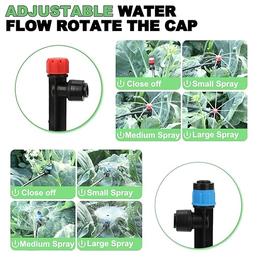 Drip Irrigation System – 2026 Upgraded Garden Watering System with 46FT 1/2'' Tubing, New Quick-Connect 1/4 inch Fittings Automatic Sprinkler for Garden Lawn Greenhouse Plant Flower Bed