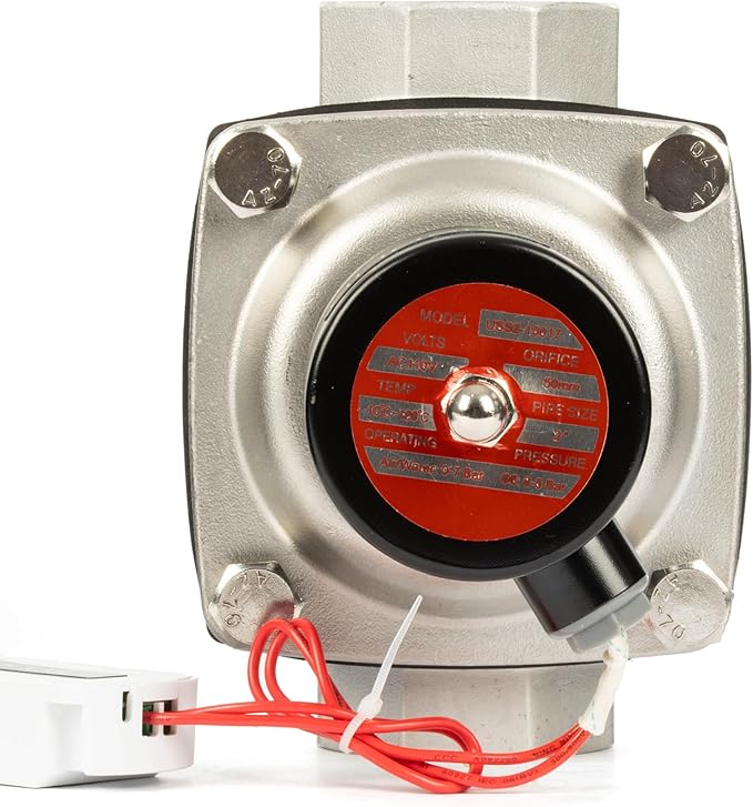U.S. Solid Smart WiFi Stainless Steel Solenoid Valve, 2", 110V AC, Normally Closed, App Remote Control for Irrigation & Automation