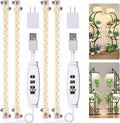 Hywyimlait Two Strip Growing Lamp for Indoor Plants, 3500K Full Spectrum LED Grow Light Strips with Auto ON/Off 3/9/12H Timer & 10 Dimmable Levels for Green House Succulent (2 Headx2 Pack)