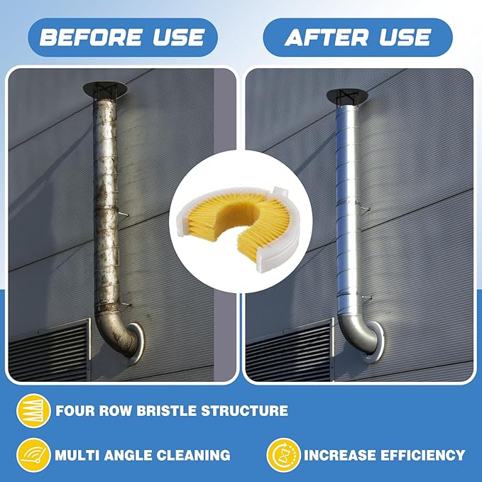 LemonRoad 2 Pcs 9'' Wash Brush for Exhaust Stack Pipes Suits 4''-6'' PVC Truck Cleaning Brush Compatible with Straight Handles/Inclined Rods for Truck Vehicle Exhaust Pipes Chimneys and Industrial