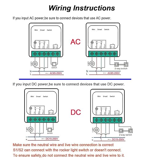 WiFi Smart Switch Light Switch, Compatible with Alexa/Google Home, APP Remote Control, Voice Control, DIY Mode, Timer Function, LAN Control, No Hub Required, 2 Way 16A(4 Pack)