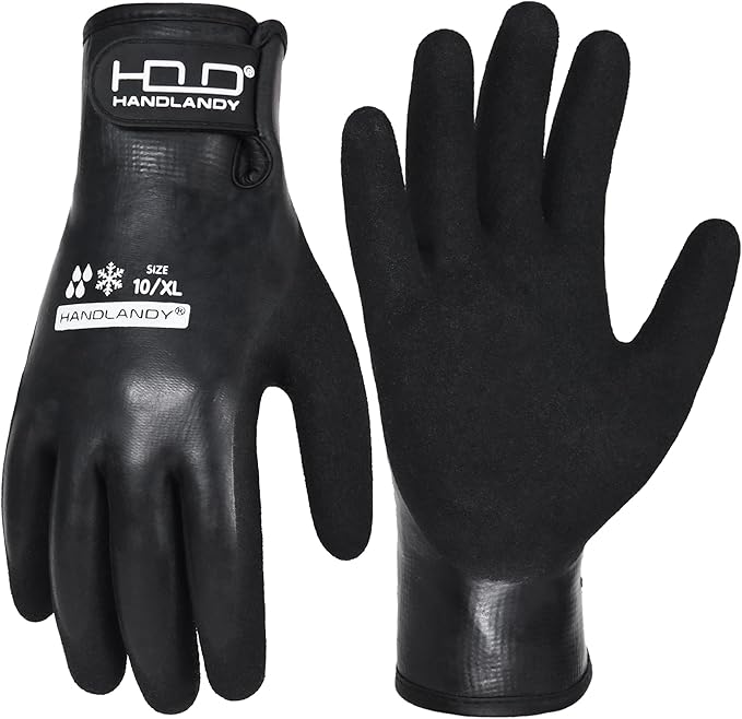 AIGEVTURE Waterproof Winter Work Gloves Men,Cold Weather Insulated Work Gloves Thermal Liner Superior Grip Latex Coating Warm for Outdoor x-large