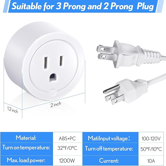 2 Pieces Thermostatically Controlled Outlet, On at 32°F/Off at 50 °F Thermostat Plug Outlet for Winter Chicken Water Coop Heater, Temperature Controllers for Bird Bath Deicer Outdoor