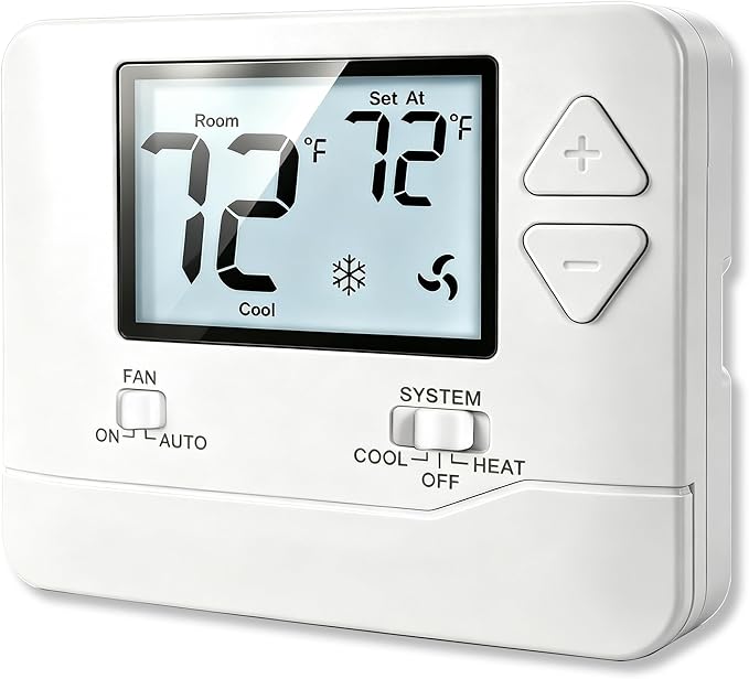 Heagstat Non Programmable Thermostat, Single-Stage 1 Heat 1 Cool, Simple Digital Thermostats for Home