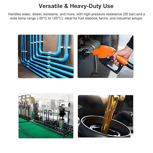 All Stainless Steel Inline Digital Turbine Flowmeter, 120°C High Temp Resistant, ±0.5% Accuracy, Instantaneous Flow, for Water Diesel Flow Monitoring (2 inch (High Flow))