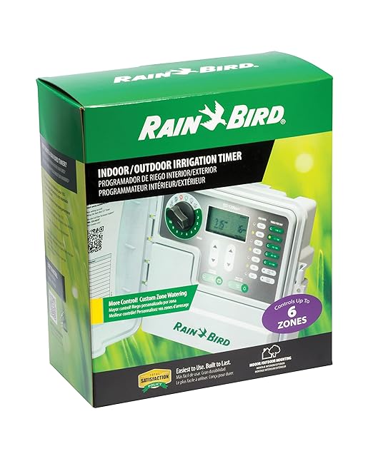 Rain Bird SST600OUT Simple-to-Set Indoor/Outdoor Sprinkler/Irrigation Timer/Controller, 6-Zone/Station (This New/Improved Model Replaces SST600O),Gray/Green