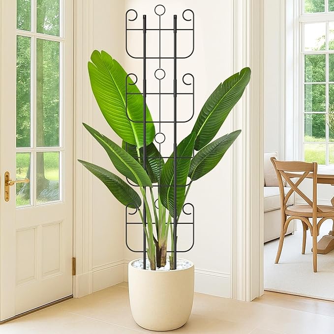 4 Pack Trellis for Climbing Plants Indoor, Expandable Heavy-Duty Metal Trellis for Potted Plants Outdoor, Flowers Vine Ivy, Sturdy Houseplant Pothos Plant Climber Support
