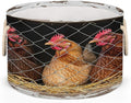 Large Storage Baskets - Rustic Farm Chicken Coop Nursery Round Collapsible Organizer Bin Box, Laundry Hamper for Kids Toys, Blanket, Bedroom Living Room Home Decor, Gift Basket, 19.4"x13.3"